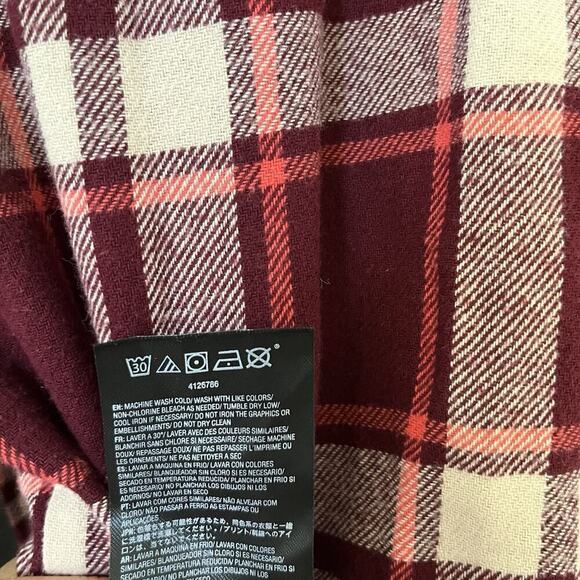 Volcom Leland Button Plaid Flannel Shirt Size M Red Country Southwestern Men's - Picture 8 of 9